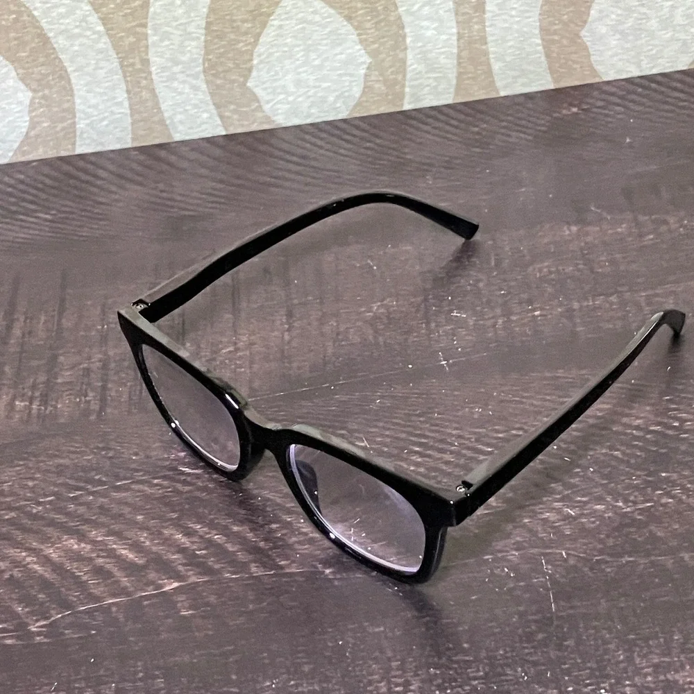 Reading Glasses Women +2.75 Black Excellent 7327 Rectangular 49-22-142